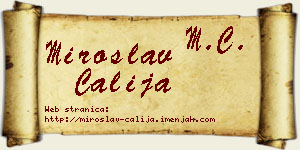 Miroslav Čalija vizit kartica